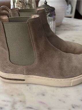 Birkenstock Taupe Suede Chelsea Ankle Boots